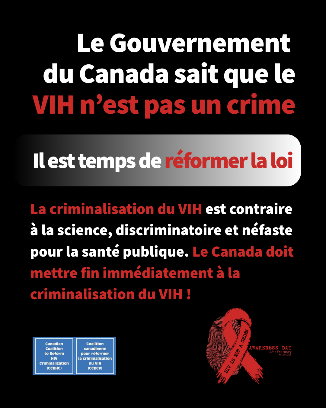 Le VIH n'est pas un crime
